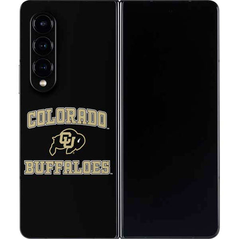 University of Colorado CU Logo on Gold Galaxy Z Fold4 5G Skin