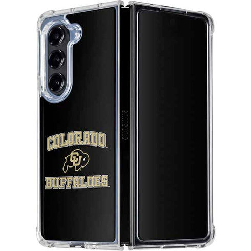 University of Colorado CU Logo on Gold Galaxy Z Fold5 5G Clear Case