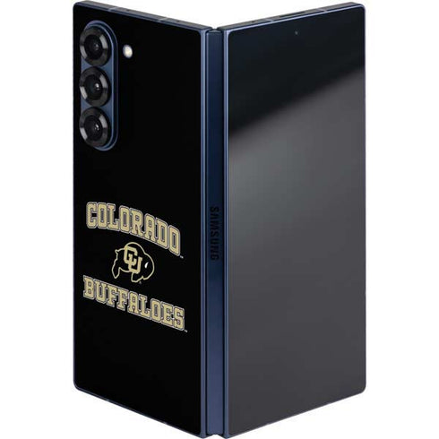 University of Colorado CU Logo on Gold Galaxy Z Fold6 Skin