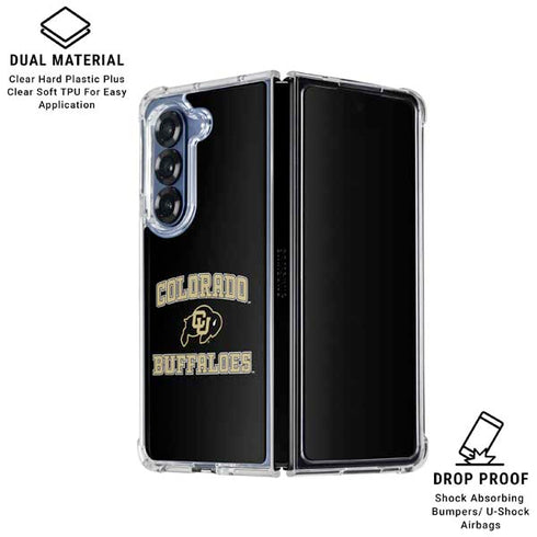University of Colorado CU Logo on Gold Galaxy Z Fold7 Clear Case