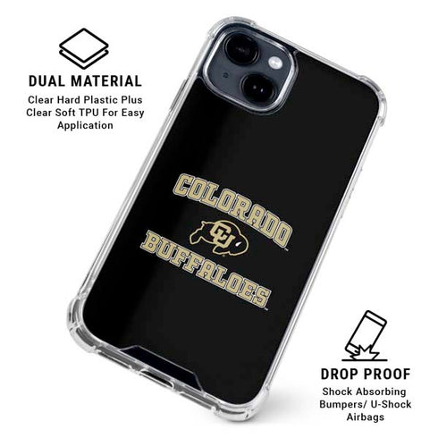 University of Colorado CU Logo on Gold iPhone 14 Plus Clear Case