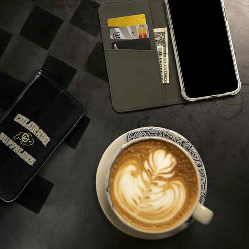 University of Colorado CU Logo on Gold iPhone 15 Folio Case