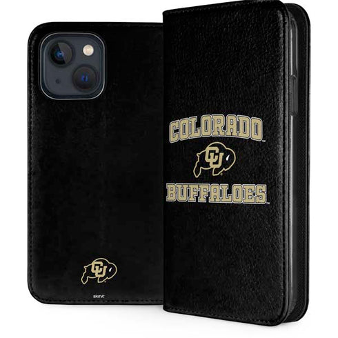 University of Colorado CU Logo on Gold iPhone 15 Plus Folio Case