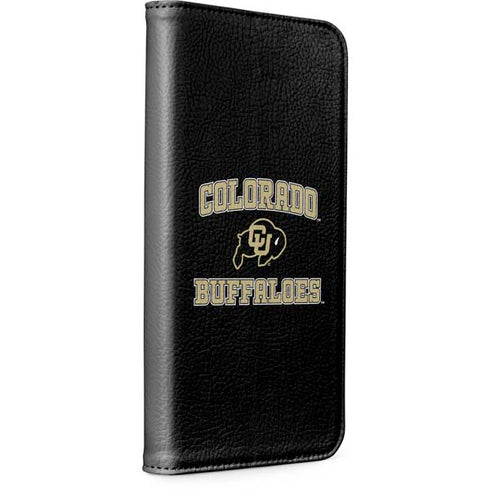 University of Colorado CU Logo on Gold iPhone 15 Plus Folio Case