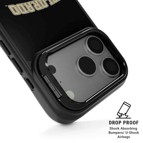 University of Colorado CU Logo on Gold iPhone 17 Pro Max Kickstand Case