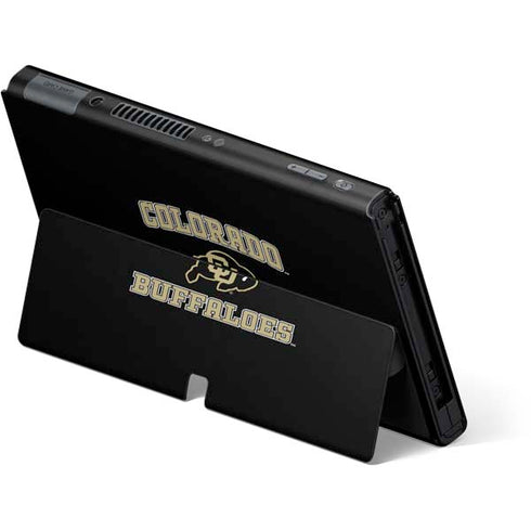 University of Colorado CU Logo on Gold Nintendo Switch OLED (2021) Skin