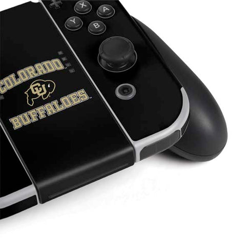 University of Colorado CU Logo on Gold Nintendo Switch OLED (2021) Skin
