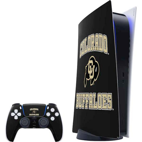 University of Colorado CU Logo on Gold PlayStation PS5 Skins
