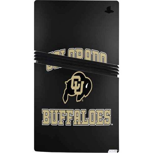 University of Colorado CU Logo on Gold PS5 Pro Bundle Skin