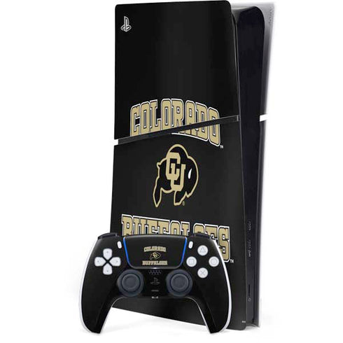 University of Colorado CU Logo on Gold PlayStation PS5 Skins