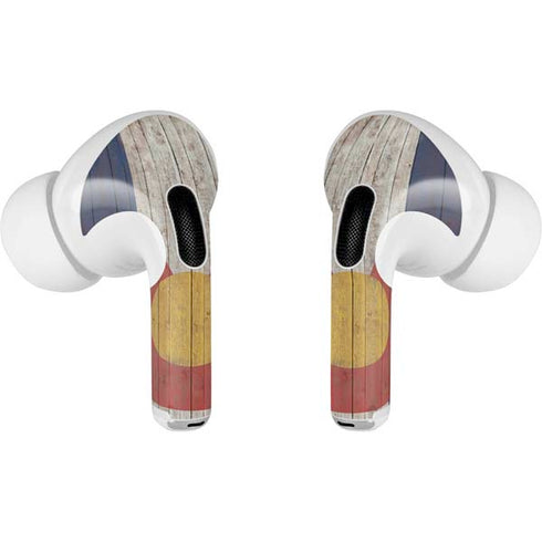 Colorado Flag Dark Wood AirPods Skins