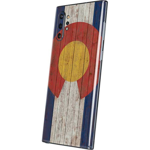 Colorado Flag Dark Wood Galaxy Note 10 Plus Skin