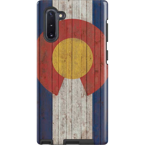 Colorado Flag Dark Wood Galaxy Cases