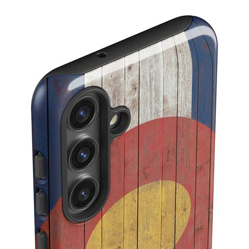 Colorado Flag Dark Wood Galaxy S25 Plus Impact Case