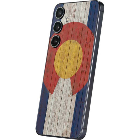 Colorado Flag Dark Wood Galaxy S25 Plus Skin