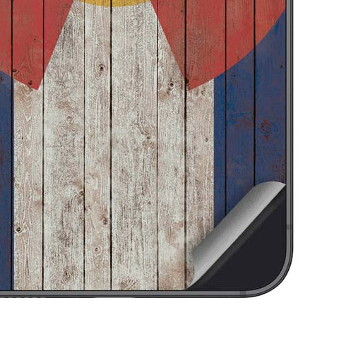 Colorado Flag Dark Wood Galaxy S25 Skin