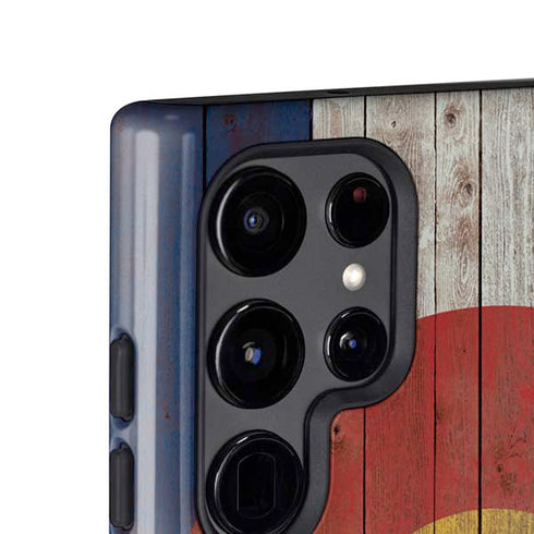 Colorado Flag Dark Wood Galaxy S25 Ultra Impact Case