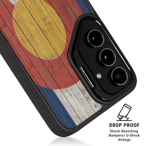 Colorado Flag Dark Wood Galaxy S25 Ultra Kickstand Case