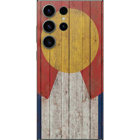 Colorado Flag Dark Wood Galaxy S25 Ultra Skin