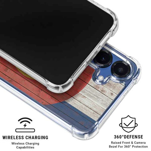 Colorado Flag Dark Wood Galaxy S25 Clear Case