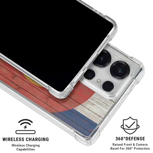 Colorado Flag Dark Wood Galaxy S25 Ultra Clear Case