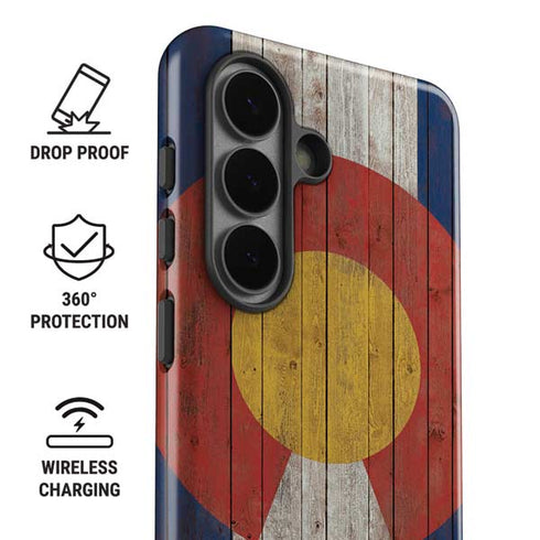 Colorado Flag Dark Wood Galaxy S26 Plus Impact Case
