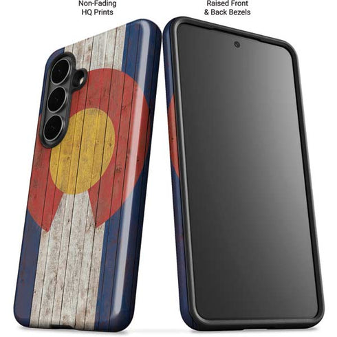 Colorado Flag Dark Wood Galaxy S26 Plus Impact Case