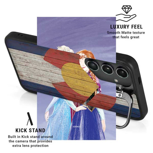 Colorado Flag Dark Wood Galaxy S26 Plus Kickstand Case