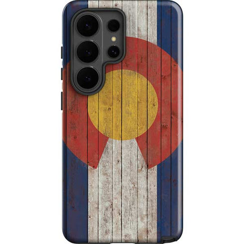 Colorado Flag Dark Wood Galaxy S26 Ultra Impact Case