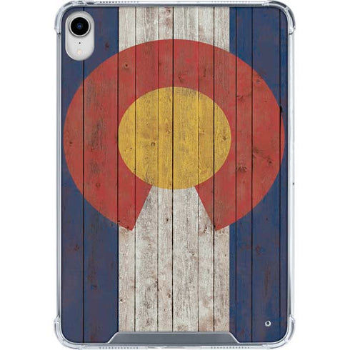 Colorado Flag Dark Wood iPad 11th Gen (2025) Clear Case