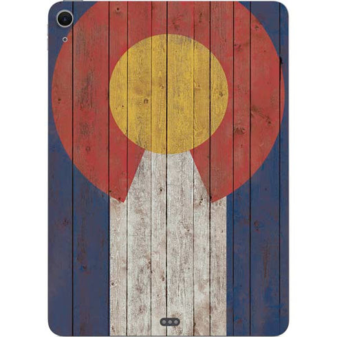 Colorado Flag Dark Wood Apple iPad Air Skin