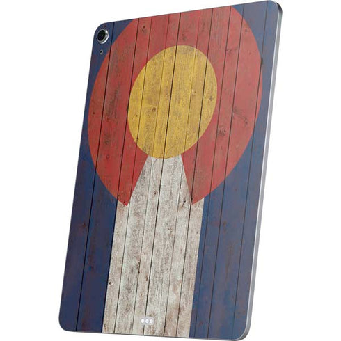 Colorado Flag Dark Wood Apple iPad Air Skin