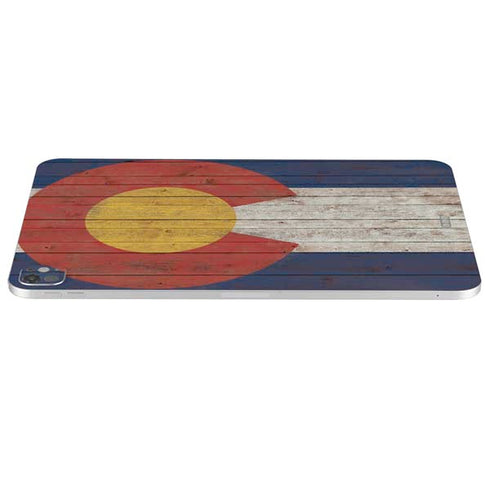 Colorado Flag Dark Wood iPad Pro 13in M4 (2024) Skin