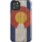 Colorado Flag Dark Wood iPhone Cases