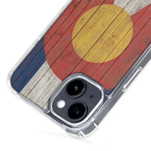 Colorado Flag Dark Wood iPhone 14 MagSafe Case