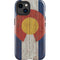 Colorado Flag Dark Wood iPhone 15 Impact Case