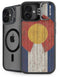 Colorado Flag Dark Wood iPhone 16 Kickstand Case