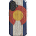 Colorado Flag Dark Wood iPhone 16 Magsafe Impact Case