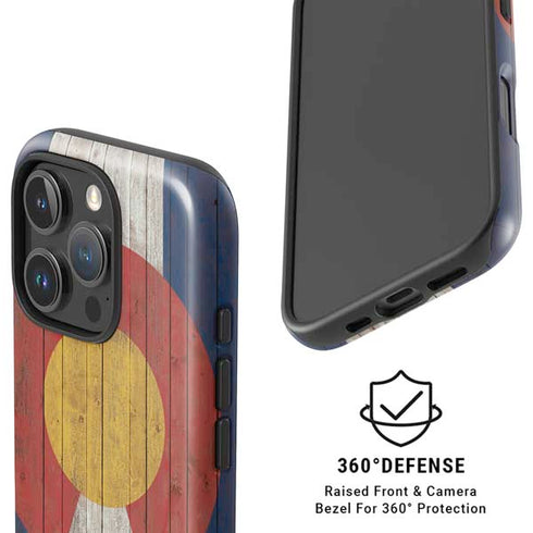 Colorado Flag Dark Wood iPhone 16 Pro Magsafe Impact Case
