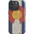 Colorado Flag Dark Wood iPhone 16 Pro Max Impact Case