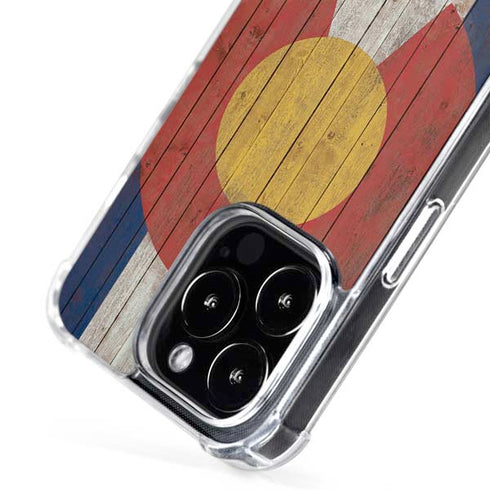 Colorado Flag Dark Wood iPhone 16 Pro Max MagSafe Case