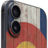 Colorado Flag Dark Wood iPhone 16 Skin