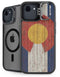 Colorado Flag Dark Wood iPhone 16e Kickstand Case