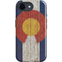 Colorado Flag Dark Wood iPhone 16e Impact Case