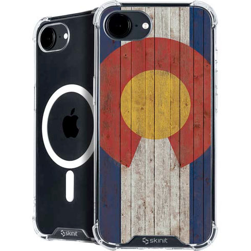 Colorado Flag Dark Wood iPhone 16e MagSafe Case