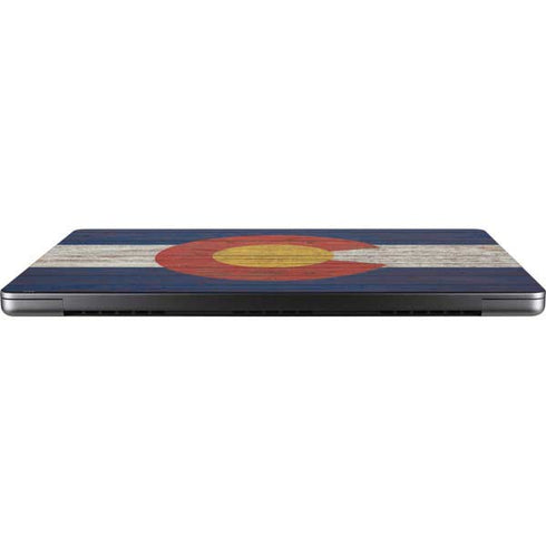 Colorado Flag Dark Wood Apple MacBook Pro 14-inch Skin