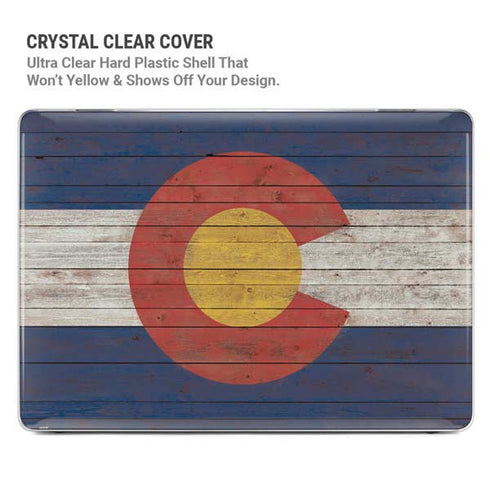 Colorado Flag Dark Wood MacBook Cases