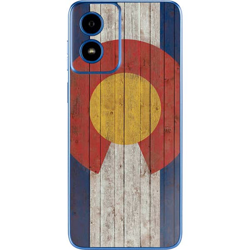 Colorado Flag Dark Wood Moto G Play 4G (2024) Skin