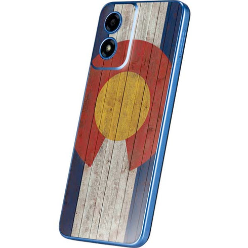 Colorado Flag Dark Wood Moto G Play 4G (2024) Skin