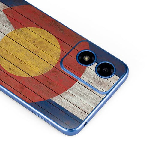 Colorado Flag Dark Wood Moto G Play 4G (2024) Skin